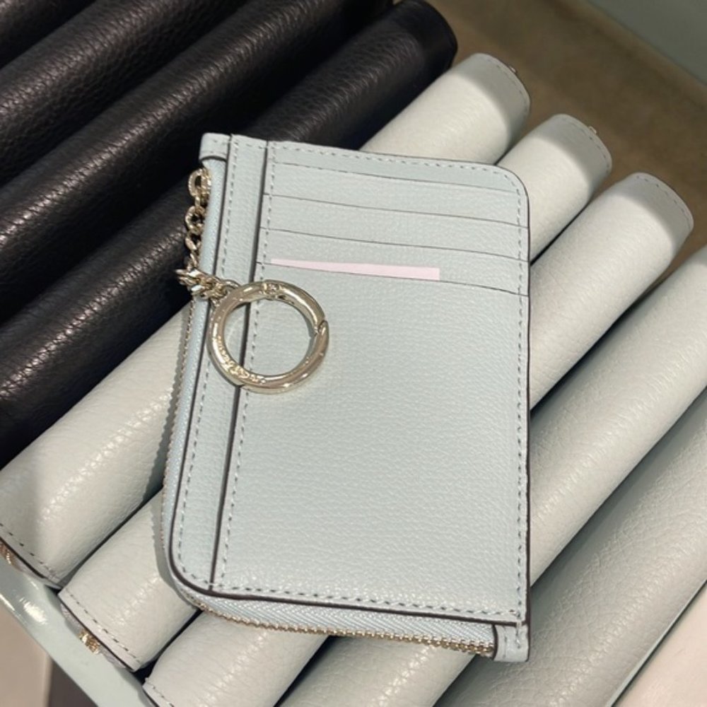 Kate Spade Darcy Medium L-Zip Card Holder Blue Glow - Picture 2 of 13